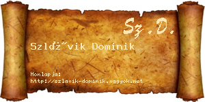 Szlávik Dominik névjegykártya