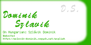 dominik szlavik business card