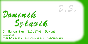 dominik szlavik business card